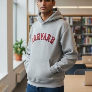 Vintage Deliciously Worn Gray Authentic Harvard Hoodie